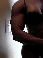 super hot ebony female bodybuilder mistress treasure in ripped contest shape